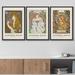 IDEA4WALL Alphonse Mucha Art Decor Nouveau Elegant Floral Women Framed Canvas 3 Pieces Graphic Print Wall Art Canvas in Brown | Wayfair