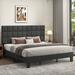 Ebern Designs Samule Upholstered Platform Bed Frame w/ Headboard Upholstered in Gray | 49 H x 78 W x 84 D in | Wayfair