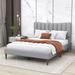 Latitude Run® Marcha Queen Platform Bed w/ Headboard Wood & Upholstered/ in Gray | 45 H x 64 W x 84 D in | Wayfair CA68CBFFEB9A40D7A1F8BDBBB2CF1A8C