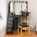 Willa Arlo™ Interiors Clarkesville Tri-fold Mirror Vanity Wood/Metal in Black | 55.3 H x 41.7 W x 19.6 D in | Wayfair