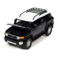 Diecast 2007 Toyota FJ Cruiser Black Diamond with White Top and Roofrack Classic Gold Collection Series Limited Edition 1/64 Diecast Model Car by Johnny Lightning