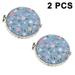 2 Pcs Small Compact Mirror Folding Pocket Makeup Mirror Round Hand Held Mirror Cosmetic Magnifying Compact Mirror Rhinestone Mirror for Women Girls Travel - Blue