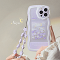 Phone case Diagonal rope neck strap Chain Lovely flower girl Lady necklace silicone shock-proof case for iPhone 11pro