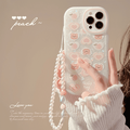 Phone case Diagonal rope neck strap Chain Lovely flower girl Lady necklace silicone shock-proof case for iPhone 13mini