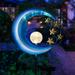 Moon Solar Lights Outdoor Decorative - Waterproof Matal Solar Powered Garden Lights - Patio Decorations Outdoor Clearance Lights with Crackle Glass Ball for Garden Yard Pathway Lawn