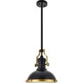 EAMON Pendant 1-Light Matte Black Brass Gold Hammered Iron Bronze Medium E26