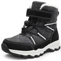 visionreast Snow Boots Children's Warm Winter Boots with Wool Lining Boys Girls Winter Shoes Outdoor Non-Slip Trekking Boots, black, 12.5 UK Child