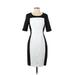 Club Monaco Casual Dress - Shift: White Color Block Dresses - Women's Size 2