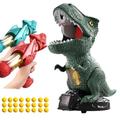 XSDY removable dinosaur shooting toys, shooting games, air pump foam injector, sound when hit, one copy with two air guns and 24 soft EVA foam balls (Full-featured version)