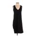 n V Neck Sleeveless:Philanthropy Casual Dress - Shift V Neck Sleeveless: Black Print Dresses - Women's Size X-Small