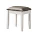 Andrew Home Studio Solid + Manufactured Wood Accent Stool Faux Leather/Wood/Upholstered/Leather in Gray/Brown | 18 H x 16 W x 13.25 D in | Wayfair