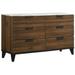 Andrew Home Studio 6 - Drawer Dresser Wood in Brown/White | 35.5 H x 61.5 W x 15.25 D in | Wayfair GFC215WW963-YSWX