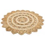 White 59 x 59 x 0.4 in Area Rug - Lofy Round Solo Jute/Sisal Indoor/Outdoor Area Rug Jute & Sisal | 59 H x 59 W x 0.4 D in | Wayfair