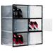 Rebrilliant 6 Pair Stackable Shoe Storage Box Plastic in Black | 8.3 H x 14.6 W x 11 D in | Wayfair 01D96BA8C24B4FCFA51CAB6F029519F6