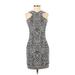 Tadashi Shoji Casual Dress - Mini Crew Neck Sleeveless: Black Dresses - Women's Size 0