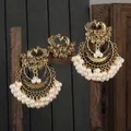 Ensemble de boucles d'oreilles et de matiques en perles de paon pour femmes bijoux indiens cintres