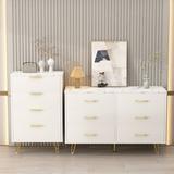 Mordern Tall Dresser with 4 Drawers and Metal Legs, Chest of Drawers, Dressers Organizer for Bedroom, Living Room, Entryway