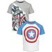 Marvel Avengers Captain America Toddler Boys 2 Pack Graphic T-Shirts Grey / White 5T