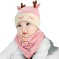 Penkiiy Baby Hats Baby Winter Hat Toddler Kids Baby Boys Girl Pompon Hat Winter Warm Beanie Cap Christmas Bib Pink Hat for One Size