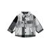 Qtinghua Infant Toddler Baby Boy Girl Flannel Shirts Long Sleeve Plaids Jacket Button Down Shacket Fall Clothes Black White 3-6 Months