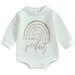 Newborn Baby Boys Girls Sweatshirts Rompers Letter Rainbow Print Infant Jumpsuits Fall Clothes Bodysuits