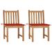 moobody Patio Chairs 2 pcs with Cushions Solid Teak Wood