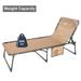 Clihome Outdoor Chaise Lounge Chair 4 Position Folding Recliner - N/A Brown