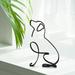 Home Fall Decor Ornament Dog Minimalist Arts Sculpture Personalized Gift Metal Decoration Room Desktop Decoration Sculpture