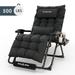 UDPATIO Oversized Zero Gravity Chair 29In XL Patio Reclining Chair with Cushion Outdoor Folding Adjustable Recliner with Cup Holder Foot Rest & Padded Headrest Support 500LB