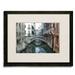 Le Canal (the Canal) 11 x14 Black Wood Frame Art Print featuring 8x10 Mat and Real Glass