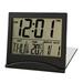 Digital Travel Alarm Clock - Foldable Calendar Temperature Timer LCD Clock - Large Number Display Battery Operated - Compact Desk Clock for All Ages