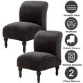 CJC Armless Chair cover Stretch Velvet Accent Chair Slipcover Wingback Chair Slipcover Furniture Protector Covers 2 Pack