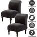 CJC Armless Chair cover Stretch Velvet Accent Chair Slipcover Wingback Chair Slipcover Furniture Protector Covers 2 Pack