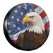 KAKALAD Bald Eagle American Flag 02 Spare Tire Cover Weatherproof Universal Vehicle Accessories 16 Inch