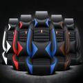 Aotiyer Full Set Car Seat Covers Universal Car Seat Covers Breathable Leather Automotive Seat Covers for Most Cars Coffee
