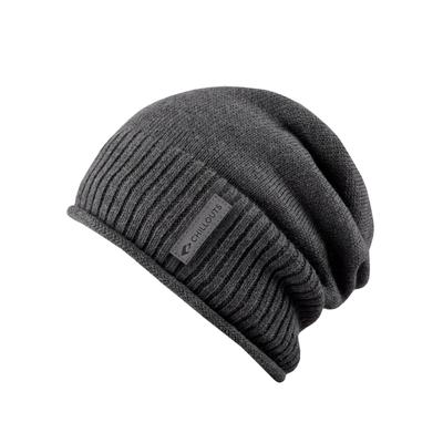 Beanie CHILLOUTS "Etienne Hat", Damen, grau, Strick, Feinstrick, Baumwolle, unifarben, casual,klassisch,modisch,sportlich, Mützen, mit dezentem Logo-Schriftzug Image