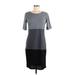 Lularoe Casual Dress - Sheath Scoop Neck Short sleeves: Gray Color Block Dresses - Women's Size Medium