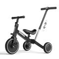 KORIMEFA 4 in 1 Kids Tricycles for 1-3 Years Old Boys Girls Toddler Bike Kids Trike With Parent Push Handle Baby Balance Bike with Adjustable Seat and Detachable Pedal (4 IN 1, Black 2)