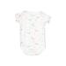 Quiltex Short Sleeve Onesie: White Bottoms - Size 12 Month