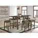 Andrew Home Studio Cacozza Counter Height Drop Leaf Dining Set Wood/Upholstered in Brown | 36 H in | Wayfair GFF354BR7S7-YSWX