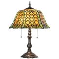 Meyda Lighting Shell & Diamond 21" Metal Table Lamp Glass/Metal in Brown/Green/Yellow | 21 H x 16 W x 16 D in | Wayfair 264857