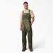 Dickies Men's Waxed Canvas Double Front Bib Overalls - Moss Green Size L (DB400)