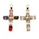 Micro zcomprend-Pendentif croix en zirconium blanc accessoires de collier de bricolage bijoux
