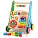 Costway Toddler Push Walker Activity Center Toy with Burr-free Handle