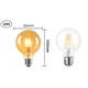 Ampoule LED à Filament Edison Couleur Marron et localité G95 4/6/8W 2700K Inda AC 220/110V