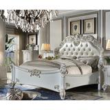 PU Upholstered California King Bed in Antique Pearl