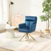 Swivel Accent Chair,Contemporary Velvet Upholstered High-Back Accent Chair,Blue