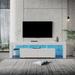 Modern gloss TV Stand for 80 inch TV , 20 Colors LED TV Stand w/Remote Control Lights