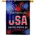 Ornament Collection 28 x 40 in. Freedom USA Americana Fourth of July Double-Sided Vertical Decoration Banner House & Garden Flag - Yard Gift
