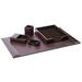 Bonded Set Luxury Leather Desk Pad & Desk Organization Essentials 5 Piece Dark Brown